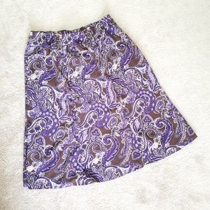 Nikki A-Line Paisley Midi Skirt